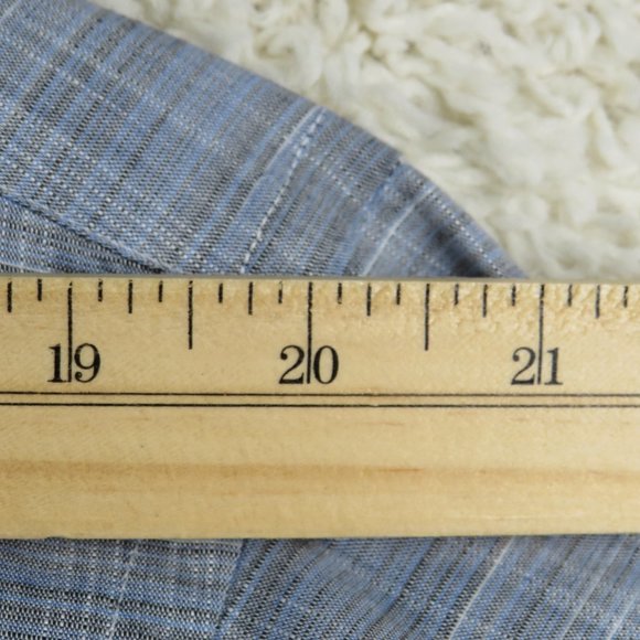 andrew david* Men's Long Sleeve Button Down Curved Hem Pocket Shirt~ Size Large - Picture 6 of 11